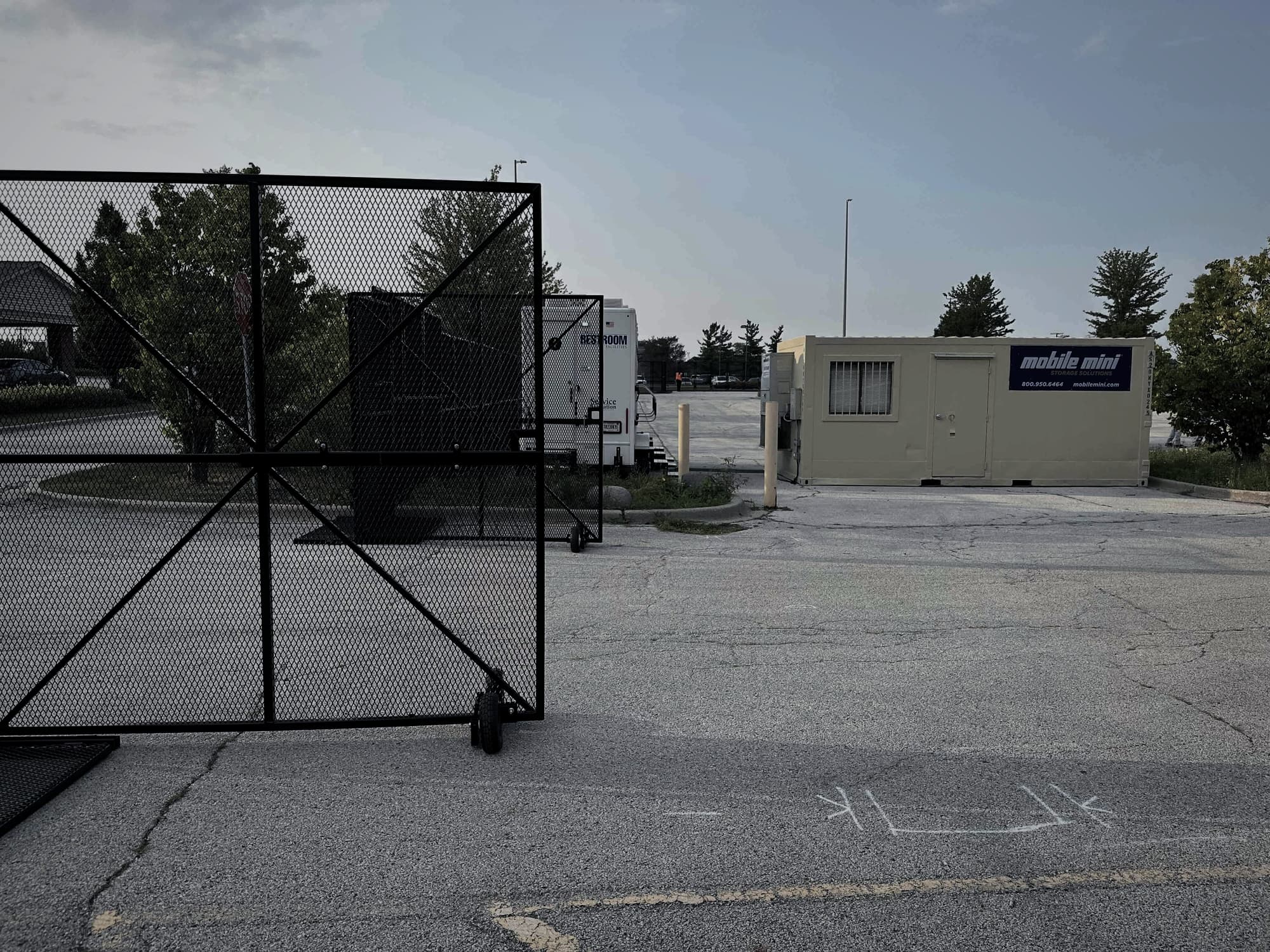 Deployable RMR Pro security gate assembly staged at a support yard